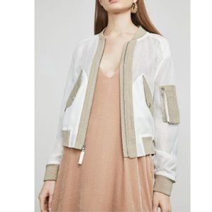 BCBG Hugh Mesh Bomber Jacket